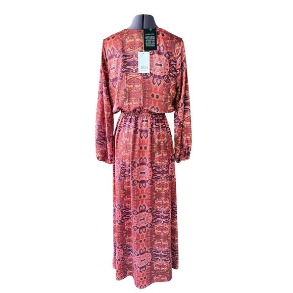 NWT MISA Los Angeles Kasia Maxi Dress Septima Tapestry Satin Cut-Outs M - Picture 4 of 13